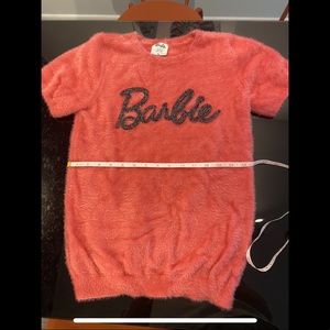 Pink Barbie fuzzy sweater